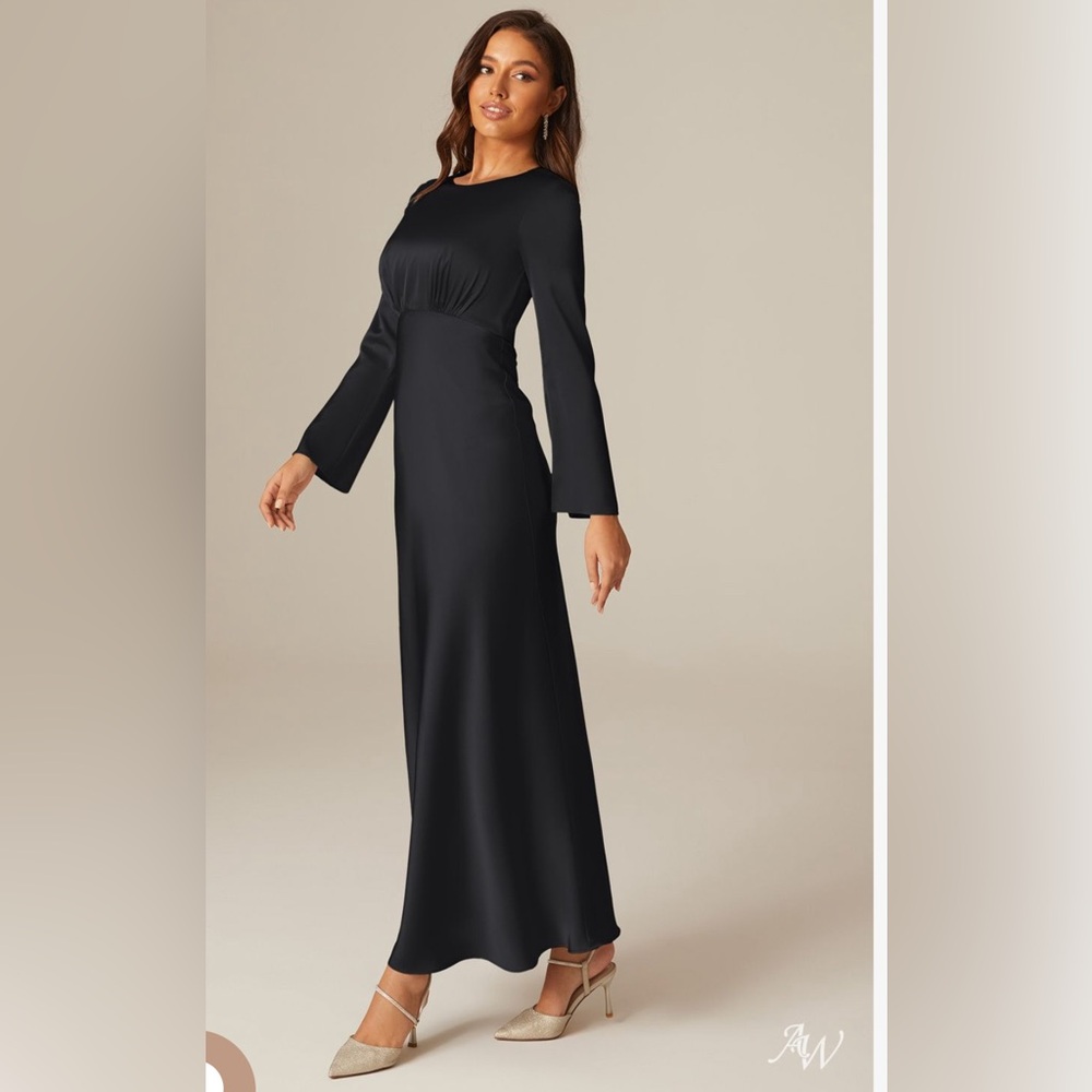 Very elegant AW. bridal, bridesmaids dress. Color black. Size USA 10.